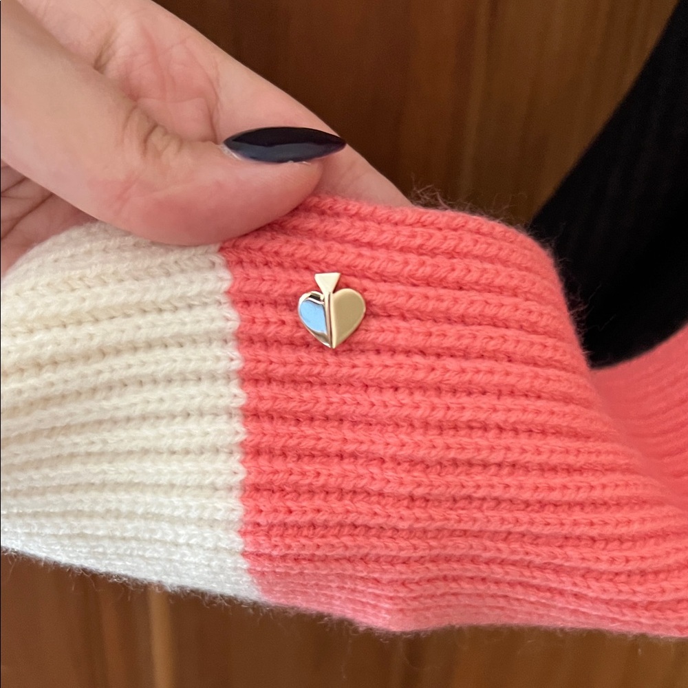 Kate Spade Color Block Infinity Scarf- Black, White, and Pink - Picture 5 of 5